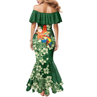 Moss Green Tropical Christmas Hawaii Tapa Mermaid Dress Aloha Santa Drink Party LT7 - Polynesian Pride