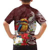 Felis Pasgua Guam Family Matching Off Shoulder Short Dress and Hawaiian Shirt Christmas Sihek Kingfisher with Guasali LT7 - Polynesian Pride