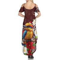 Felis Pasgua Guam Family Matching Summer Maxi Dress and Hawaiian Shirt Christmas Sihek Kingfisher with Guasali LT7 - Polynesian Pride