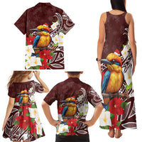 Felis Pasgua Guam Family Matching Tank Maxi Dress and Hawaiian Shirt Christmas Sihek Kingfisher with Guasali LT7 - Polynesian Pride
