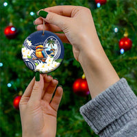 Hafa Adai Guam Ceramic Ornament Sihek Guam Kingfisher with Guasali LT7 - Polynesian Pride