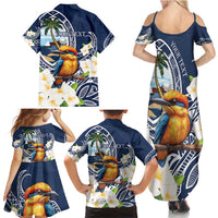 Hafa Adai Guam Family Matching Summer Maxi Dress and Hawaiian Shirt Sihek Guam Kingfisher with Guasali LT7 - Polynesian Pride