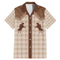 Aloha Hawaii Cowboys Paniolo Family Matching Mermaid Dress and Hawaiian Shirt Beige Palaka LT7 Dad's Shirt - Short Sleeve Beige - Polynesian Pride