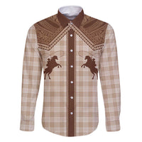 Aloha Hawaii Cowboys Paniolo Family Matching Mermaid Dress and Hawaiian Shirt Beige Palaka LT7 Dad's Shirt - Long Sleeve Beige - Polynesian Pride