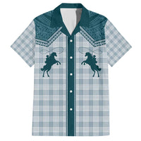 Aloha Hawaii Cowboys Paniolo Family Matching Short Sleeve Bodycon Dress and Hawaiian Shirt Teal Palaka LT7 Dad's Shirt - Short Sleeve Teal - Polynesian Pride