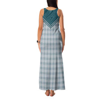 Aloha Hawaii Cowboys Paniolo Family Matching Tank Maxi Dress and Hawaiian Shirt Teal Palaka LT7 - Polynesian Pride