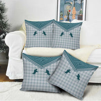 Aloha Hawaii Cowboys Paniolo Pillow Cover Teal Palaka - Polynesian Pride