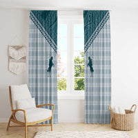 Aloha Hawaii Cowboys Paniolo Window Curtain Teal Palaka - Polynesian Pride