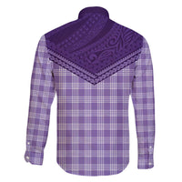 Aloha Hawaii Cowboys Paniolo Family Matching Off The Shoulder Long Sleeve Dress and Hawaiian Shirt Violet Palaka LT7 - Polynesian Pride