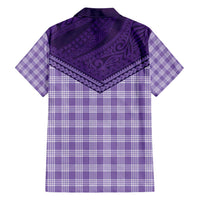 Aloha Hawaii Cowboys Paniolo Family Matching Short Sleeve Bodycon Dress and Hawaiian Shirt Violet Palaka LT7 - Polynesian Pride