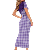 Aloha Hawaii Cowboys Paniolo Family Matching Short Sleeve Bodycon Dress and Hawaiian Shirt Violet Palaka LT7 - Polynesian Pride