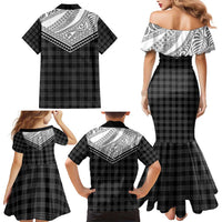 Aloha Hawaii Cowboys Paniolo Family Matching Mermaid Dress and Hawaiian Shirt Black Palaka LT7 - Polynesian Pride
