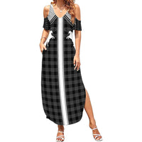 Aloha Hawaii Cowboys Paniolo Family Matching Summer Maxi Dress and Hawaiian Shirt Black Palaka LT7 Mom's Dress Black - Polynesian Pride