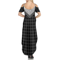 Aloha Hawaii Cowboys Paniolo Family Matching Summer Maxi Dress and Hawaiian Shirt Black Palaka LT7 - Polynesian Pride