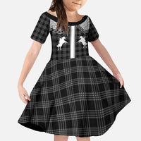 Aloha Hawaii Cowboys Paniolo Family Matching Tank Maxi Dress and Hawaiian Shirt Black Palaka LT7 Daughter's Dress Black - Polynesian Pride