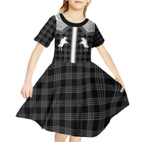 Aloha Hawaii Cowboys Paniolo Kid Short Sleeve Dress Black Palaka - Polynesian Pride