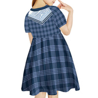 Aloha Hawaii Cowboys Paniolo Kid Short Sleeve Dress Navy Blue Palaka - Polynesian Pride