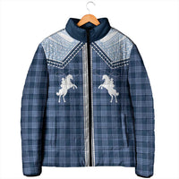 Aloha Hawaii Cowboys Paniolo Padded Jacket Navy Blue Palaka - Polynesian Pride