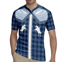 Aloha Hawaii Cowboys Paniolo Rugby Jersey Navy Blue Palaka - Polynesian Pride
