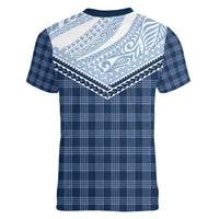 Aloha Hawaii Cowboys Paniolo Women V-Neck T-Shirt Navy Blue Palaka LT7 - Polynesian Pride