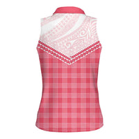 Aloha Hawaii Cowboys Paniolo Women Sleeveless Polo Shirt Rose Palaka LT7 - Polynesian Pride