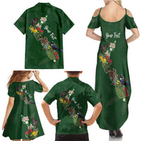 Kia Ora New Zealand Floral Personalized Family Matching Summer Maxi Dress and Hawaiian Shirt Sage Green LT7 - Polynesian Pride