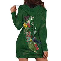 Kia Ora New Zealand Floral Personalized Hoodie Dress Sage Green LT7 - Polynesian Pride