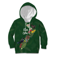 Kia Ora New Zealand Floral Personalized Kid Hoodie Sage Green - Polynesian Pride