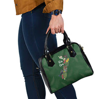 Kia Ora New Zealand Floral Shoulder Handbag Sage Green - Polynesian Pride
