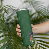 Kia Ora New Zealand Floral Skinny Tumbler Sage Green LT7 - Polynesian Pride