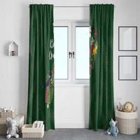Kia Ora New Zealand Floral Window Curtain Sage Green - Polynesian Pride