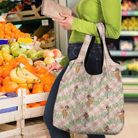 Beige Palaka Hula Girls Seamless Hawaii Aloha Grocery Bag - Polynesian Pride