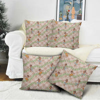 Beige Palaka Hula Girls Seamless Hawaii Aloha Pillow Cover - Polynesian Pride