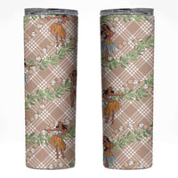Beige Palaka Hula Girls Seamless Hawaii Aloha Skinny Tumbler LT7 Beige - Polynesian Pride