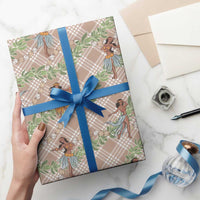 Beige Palaka Hula Girls Seamless Hawaii Aloha Wrapping Paper