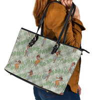 Mint Palaka Hula Girls Seamless Hawaii Aloha Leather Tote Bag - Polynesian Pride