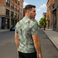 Mint Palaka Hula Girls Seamless Hawaii Aloha Zipper Polo Shirt - Polynesian Pride