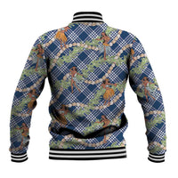 Navy Blue Palaka Hula Girls Seamless Hawaii Aloha Baseball Jacket - Polynesian Pride