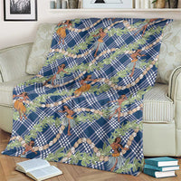 Navy Blue Palaka Hula Girls Seamless Hawaii Aloha Blanket - Polynesian Pride