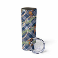 Navy Blue Palaka Hula Girls Seamless Hawaii Aloha Skinny Tumbler LT7 - Polynesian Pride