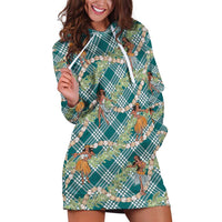 Teal Palaka Hula Girls Seamless Hawaii Aloha Hoodie Dress LT7 Teal - Polynesian Pride