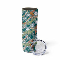Teal Palaka Hula Girls Seamless Hawaii Aloha Skinny Tumbler LT7 - Polynesian Pride