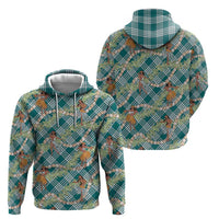 Teal Palaka Hula Girls Seamless Hawaii Aloha Zip Hoodie - Polynesian Pride