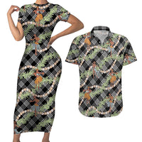 Sable Palaka Hula Girls Seamless Hawaii Aloha Couples Matching Short Sleeve Bodycon Dress and Hawaiian Shirt LT7 Black - Polynesian Pride