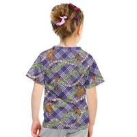 Lavender Palaka Hula Girls Seamless Hawaii Aloha Kid T Shirt - Polynesian Pride