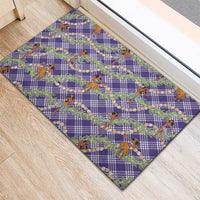Lavender Palaka Hula Girls Seamless Hawaii Aloha Rubber Doormat - Polynesian Pride