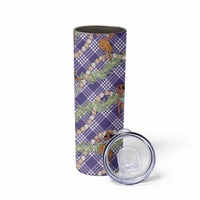 Lavender Palaka Hula Girls Seamless Hawaii Aloha Skinny Tumbler LT7 - Polynesian Pride