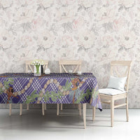 Lavender Palaka Hula Girls Seamless Hawaii Aloha Tablecloth - Polynesian Pride