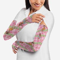 Lokelani Pink Palaka Hula Girls Seamless Hawaii Aloha Arm Sleeves - Polynesian Pride
