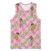 Lokelani Pink Palaka Hula Girls Seamless Hawaii Aloha Basketball Jersey LT7 Unisex Pink - Polynesian Pride